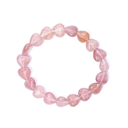 Armband mit Herzen aus Erdbeerquarz