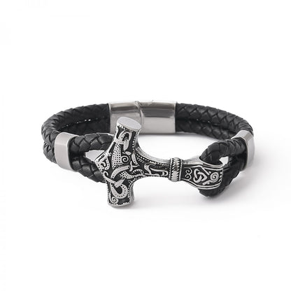 Bracelet "Mjölner Asgard Knot" Leather