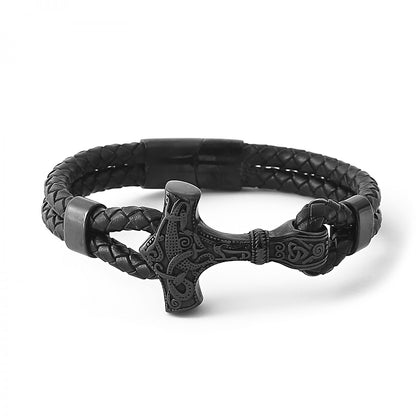 Bracelet "Mjölner Asgard Knot" Leather