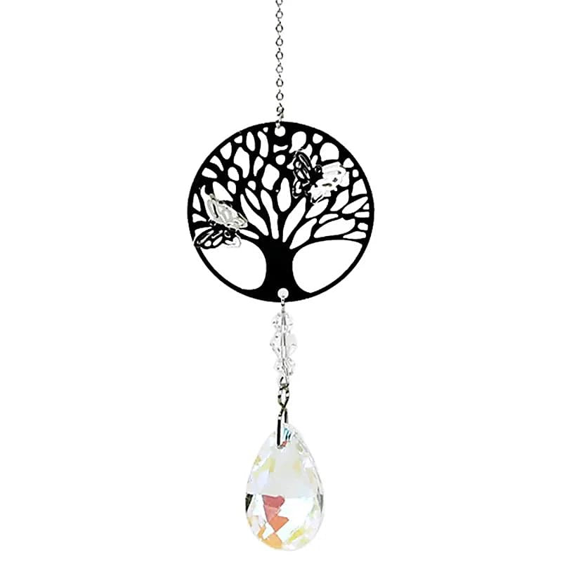 Solar Collector Tree of Life with Rainbow Crystal Drop