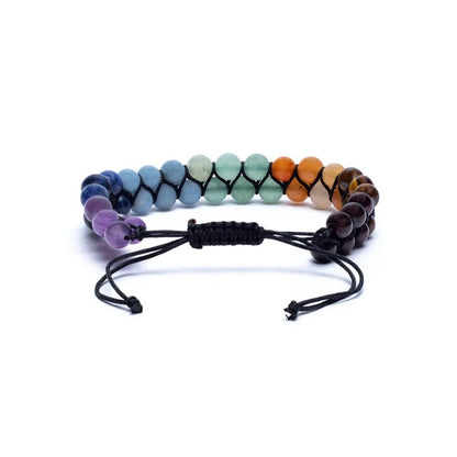 Chakraarmband – dubbla, justerbart med ädelstenar