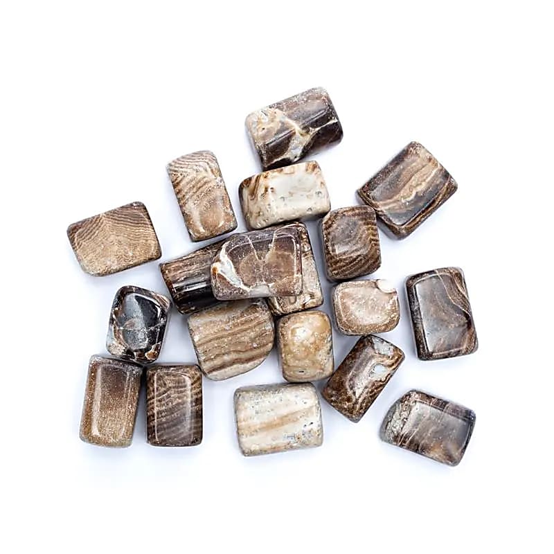 Brown Aragonite Tumbled Stones, A-Quality
