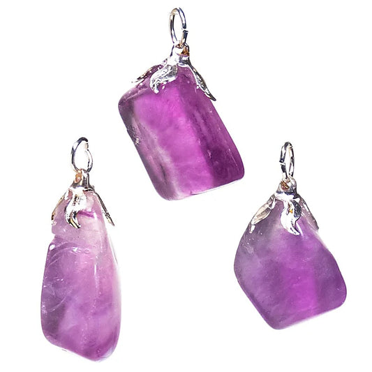 Ädelstenpendant Fluorit Lila