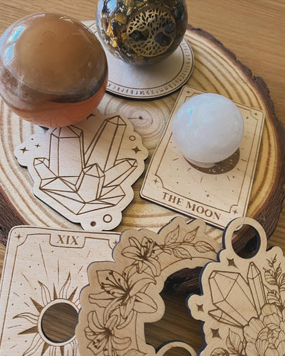 Crystal ball holder with runes &amp; symbols – your magical companion 
