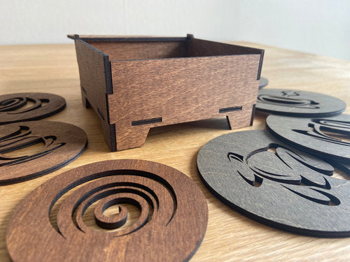 Storage box for coasters 110 x 110 x 60mm