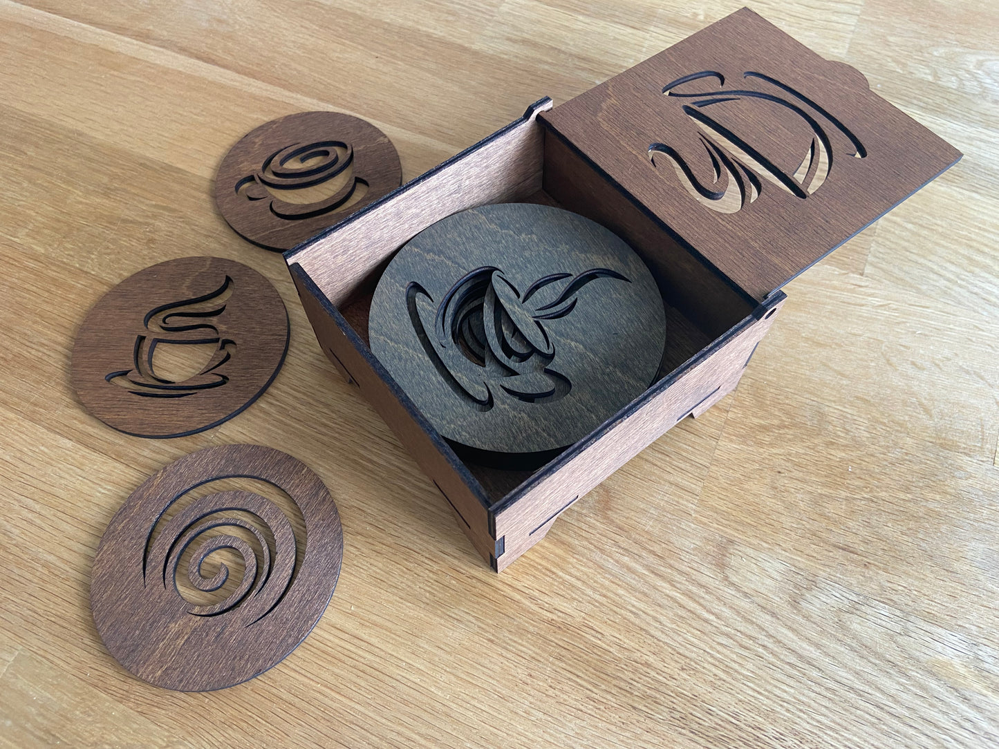 Storage box for coasters 110 x 110 x 60mm