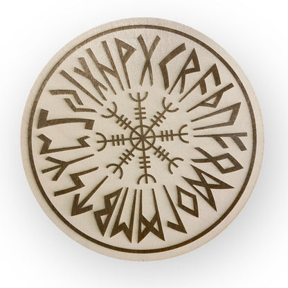 Viking Shield with Runes &amp; Viking Compass - Type 1, Vers. 2