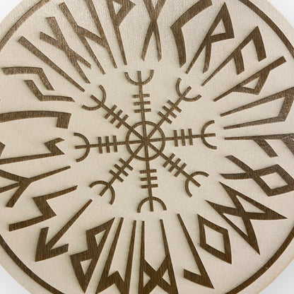 Viking Shield with Runes &amp; Viking Compass - Type 1, Vers. 2