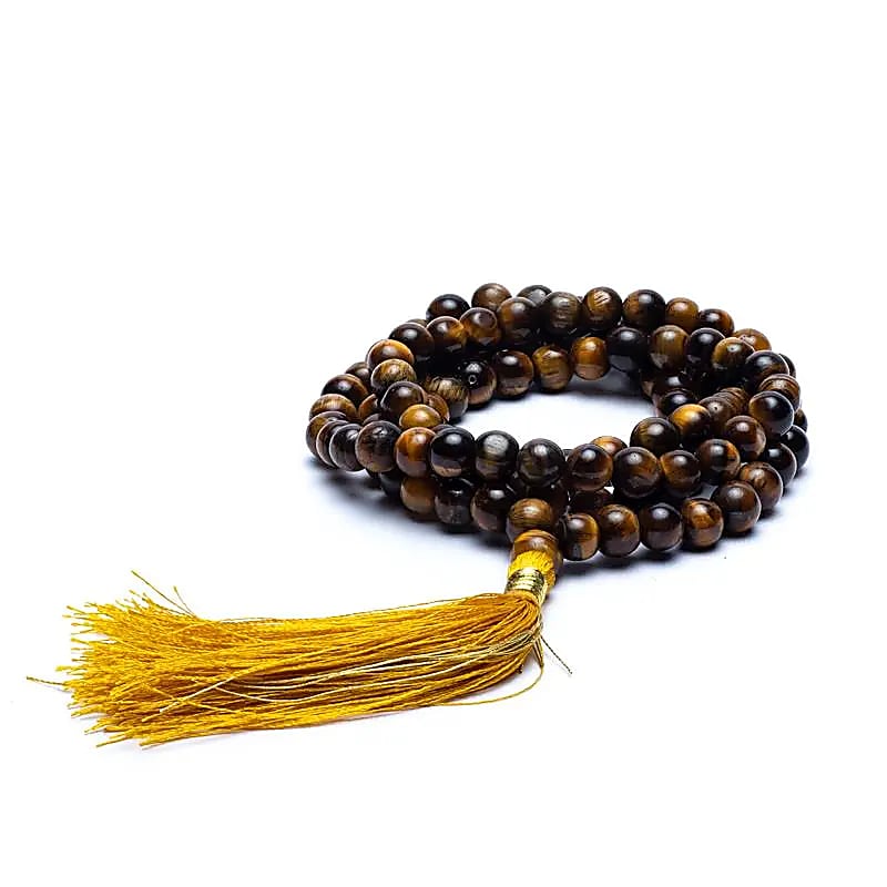 Mala Tiger's Eye AA-Quality 108 Beads + Storage Bag