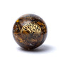 Orgonite Ball - Tiger's Eye with Tree of Life