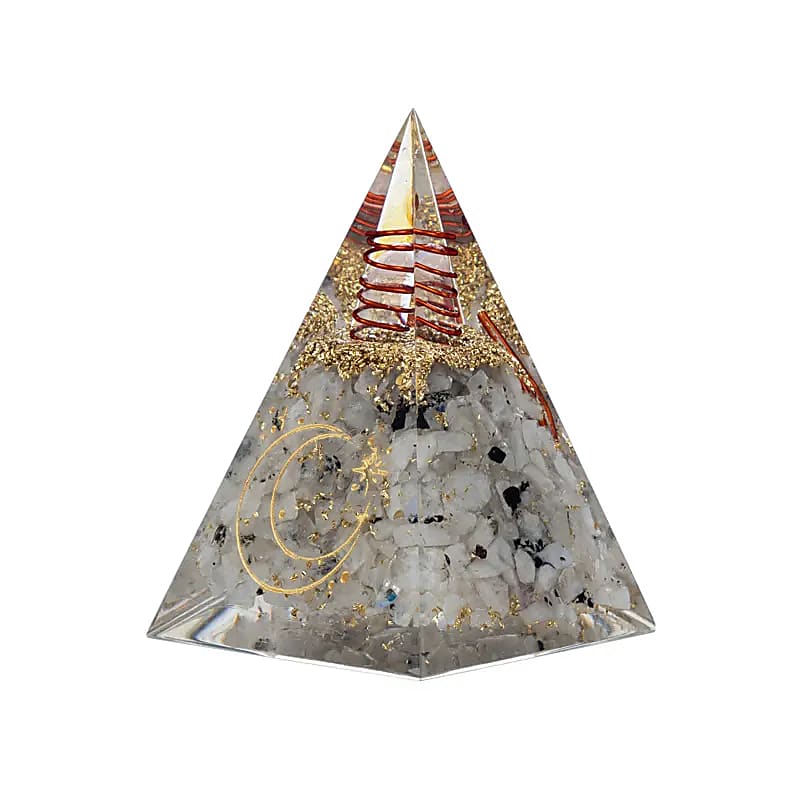 Orgonite pyramid with Moonstone