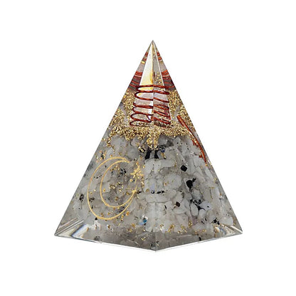 Orgonite pyramid with Moonstone
