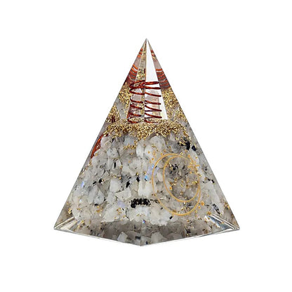 Orgonite pyramid with Moonstone
