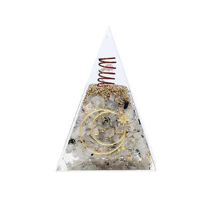 Orgonite pyramid with Moonstone