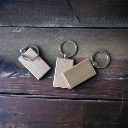 Keyring, rectangular, 32 x 52mm, book - blank for further processing