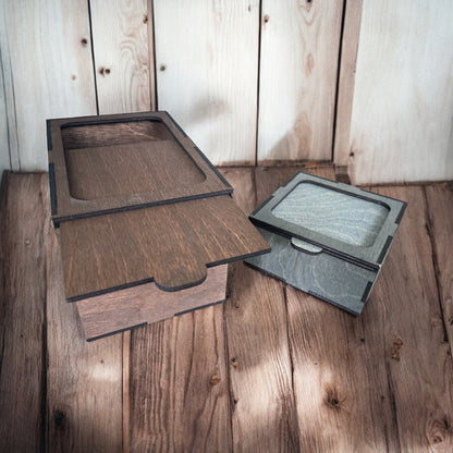 Box with sliding lid - oiled - different sizes