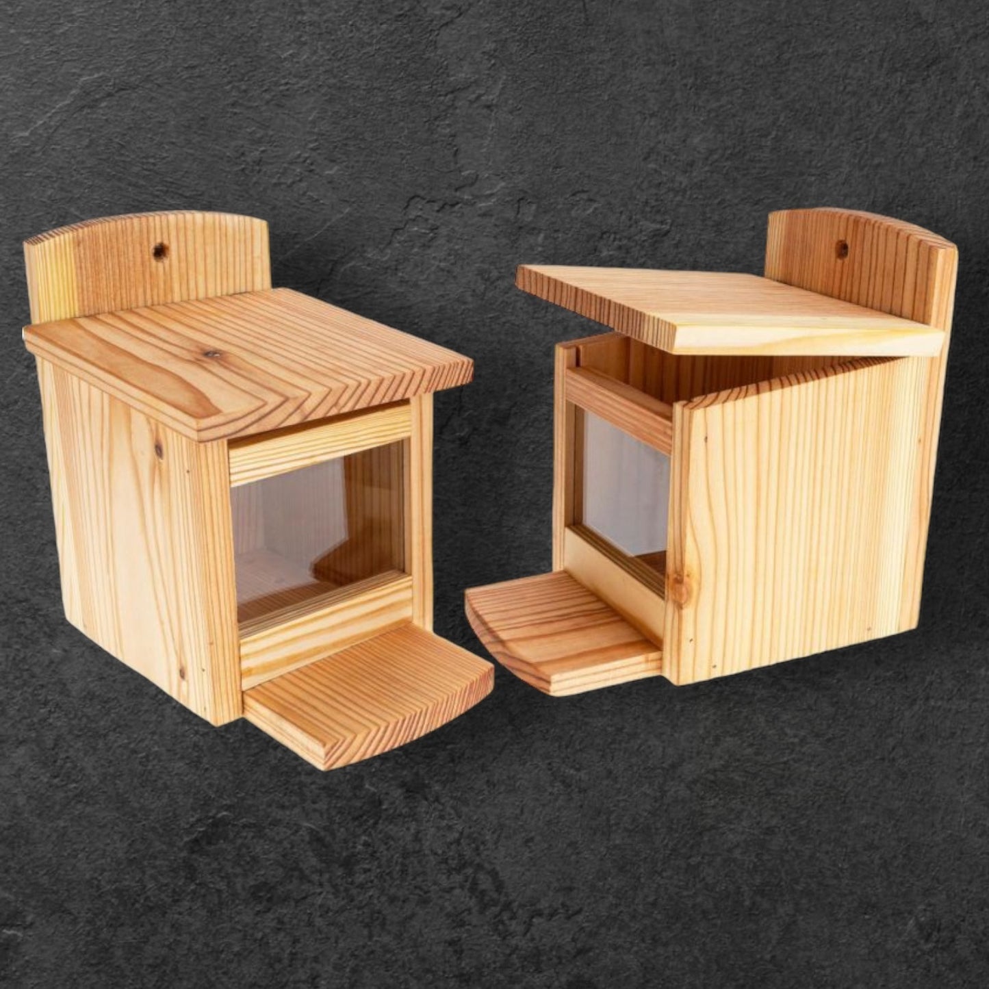 Eichhörnchen-Futterstation aus europäischer Lärche – inklusive Nussspender/Futterbox