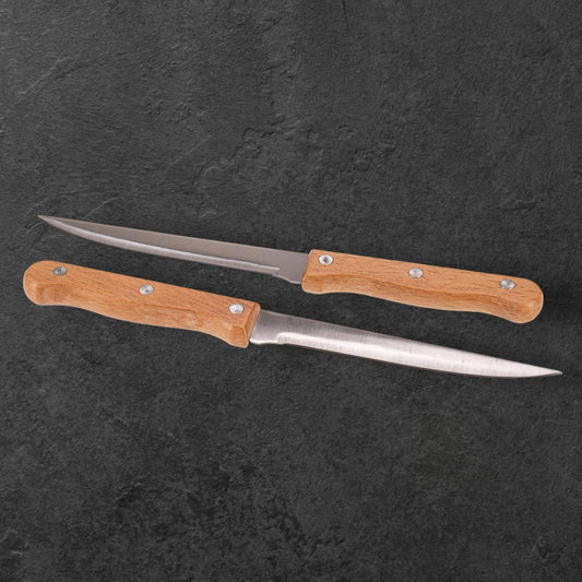 Messer mit Holzgriff aus Buche - glatte Klinge - 22 cm 