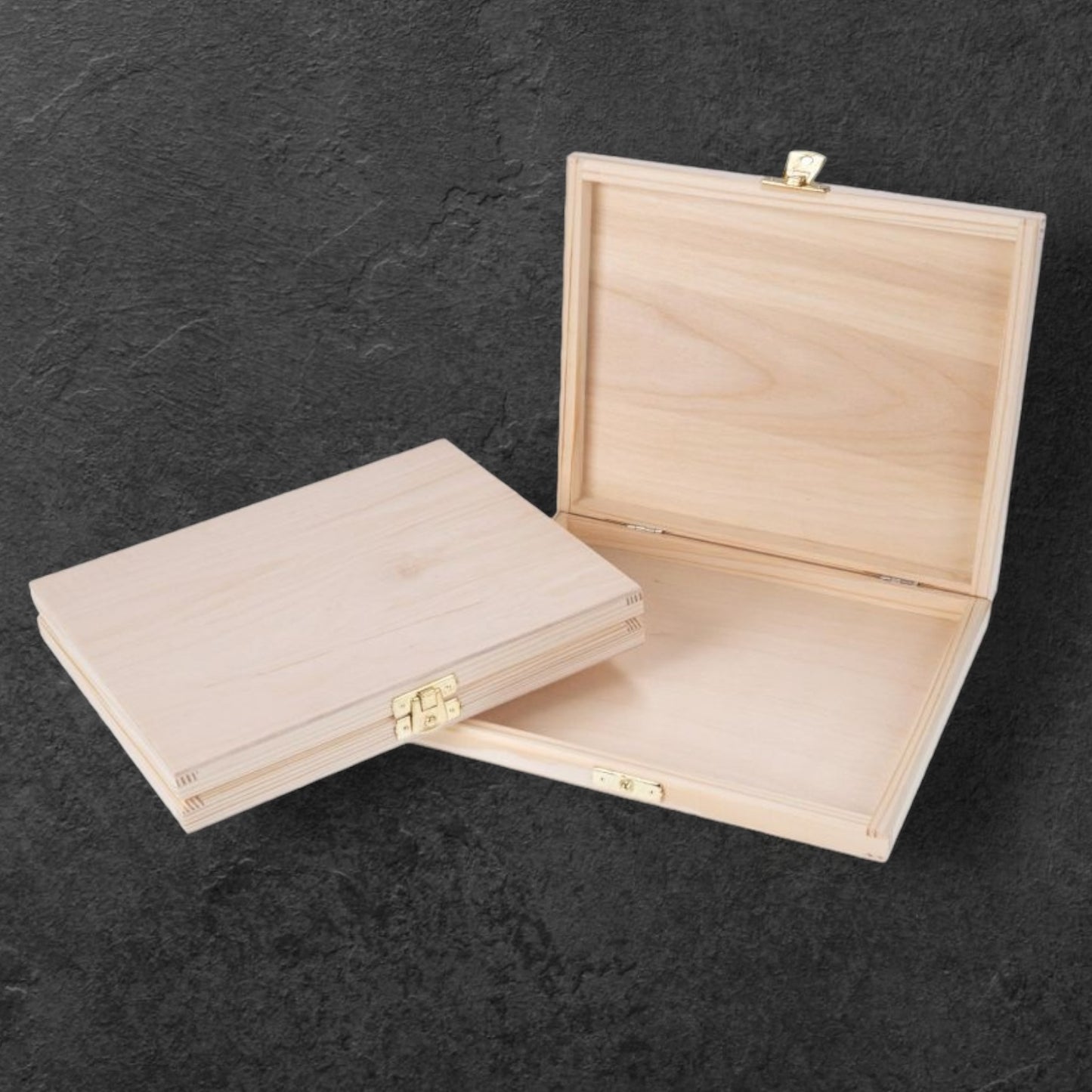 Holzkiste mit Klappdeckel – 21 x 18 x 3 cm für kleine Geschenke oder Süßigkeiten