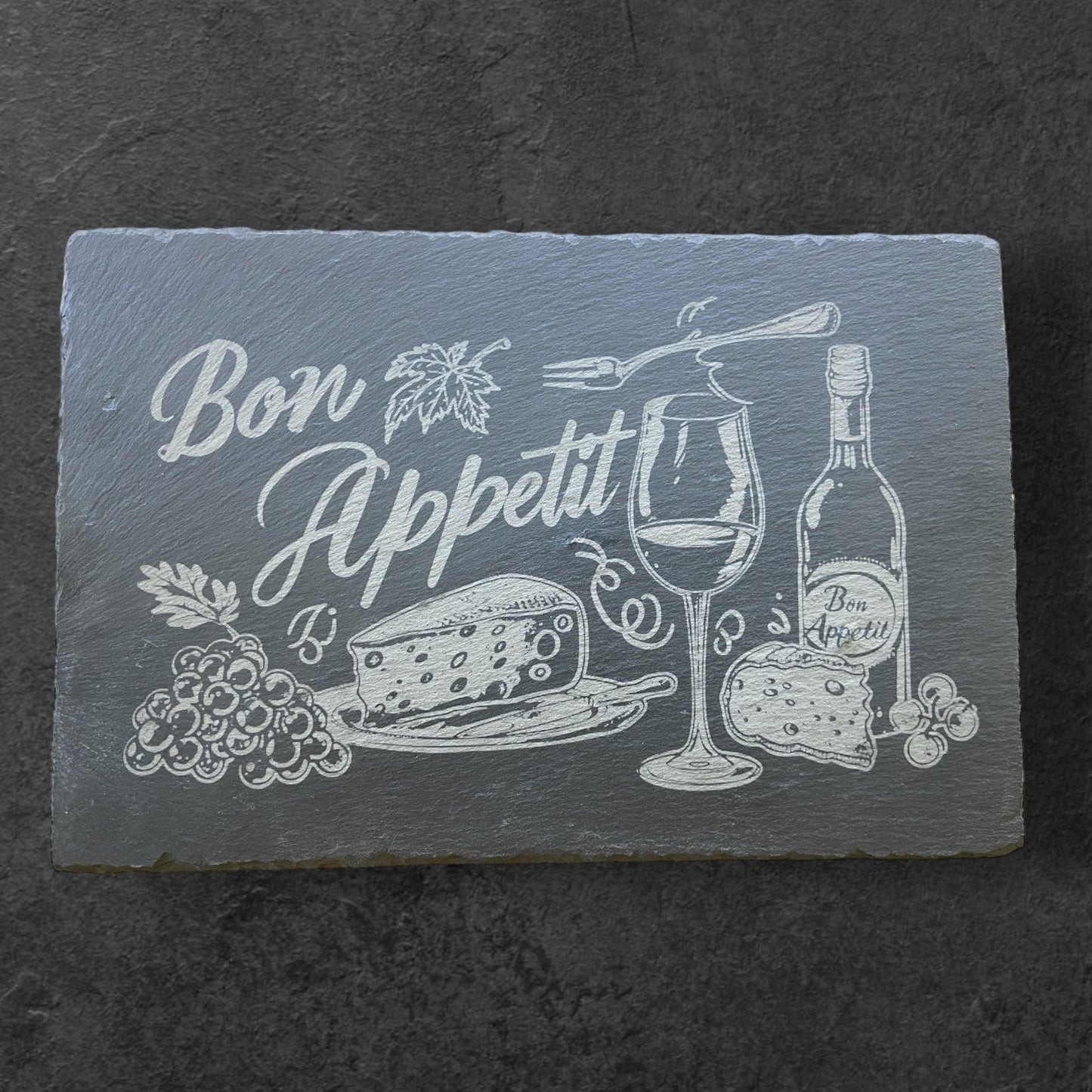 Serving tray with engraving 300x200mm - Slate