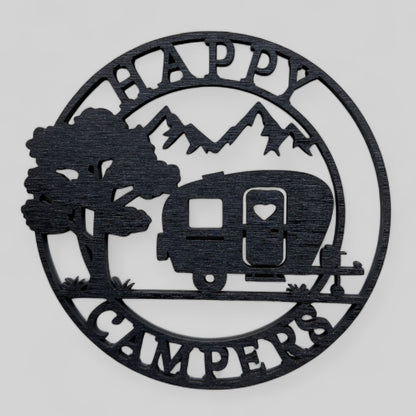 🏕️ Wanddekoration „Happy Campers“ – Für echte Camping-Liebhaber! 🌿