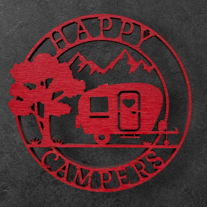 🏕️ Wanddekoration „Happy Campers“ – Für echte Camping-Liebhaber! 🌿