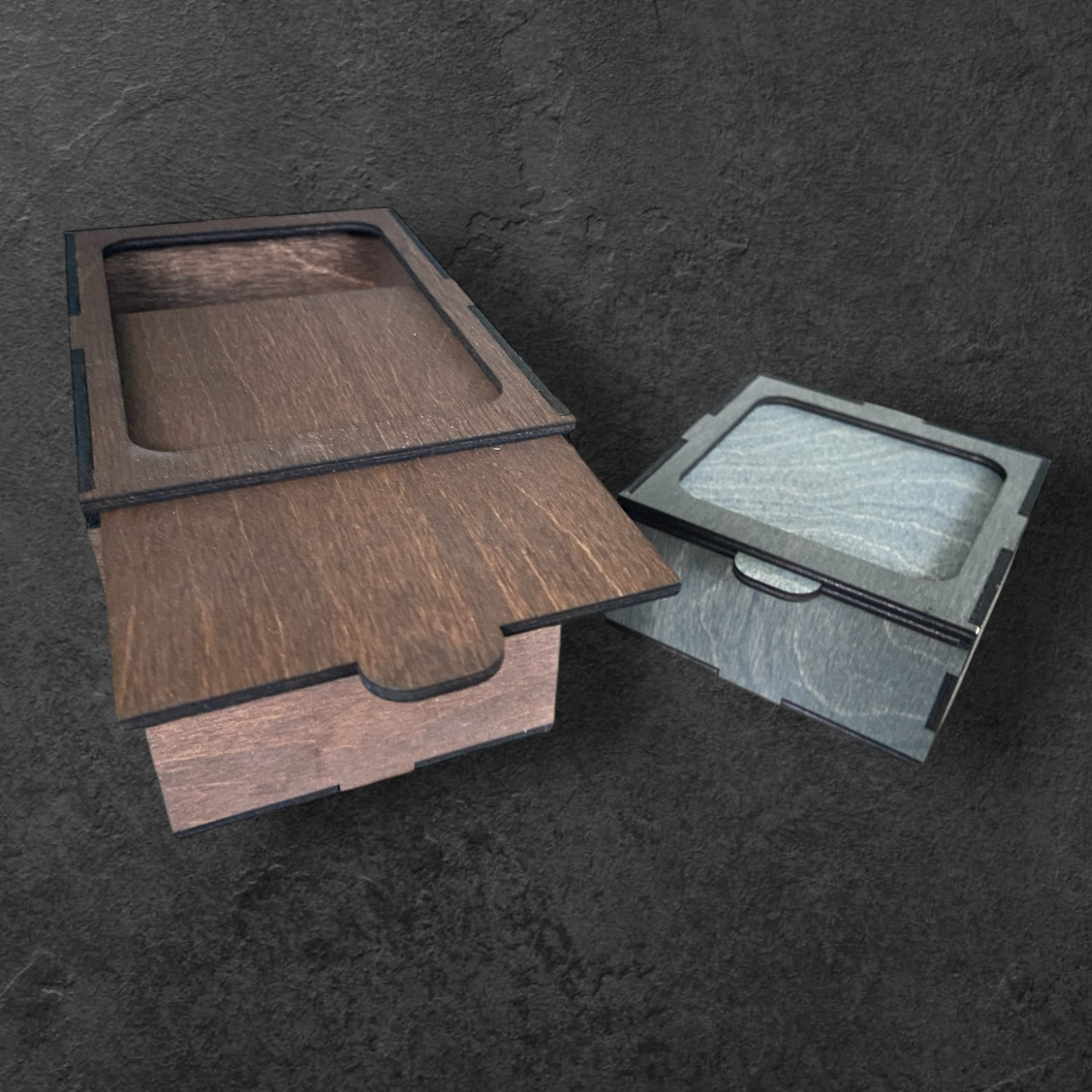 Box with sliding lid - oiled - different sizes