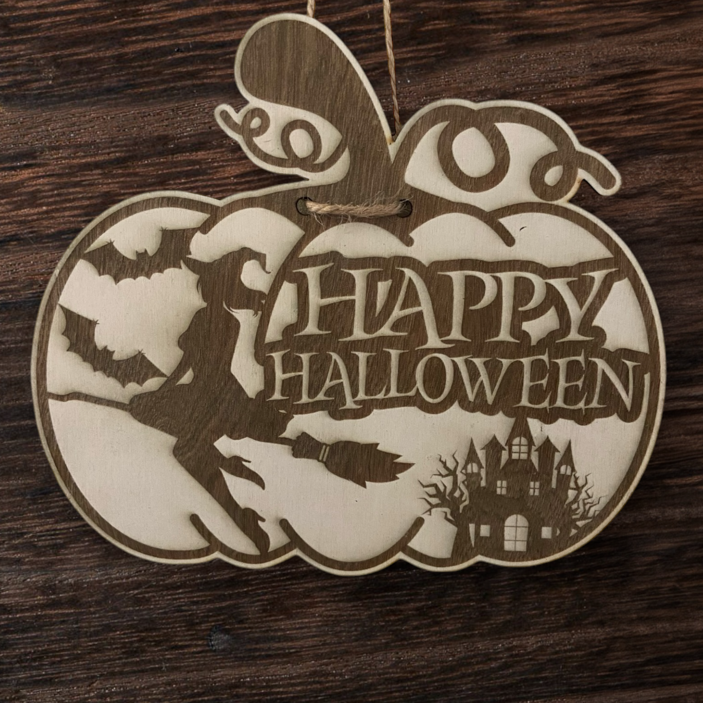 Dekoschild - „Kürbis-Fröhliches Halloween“