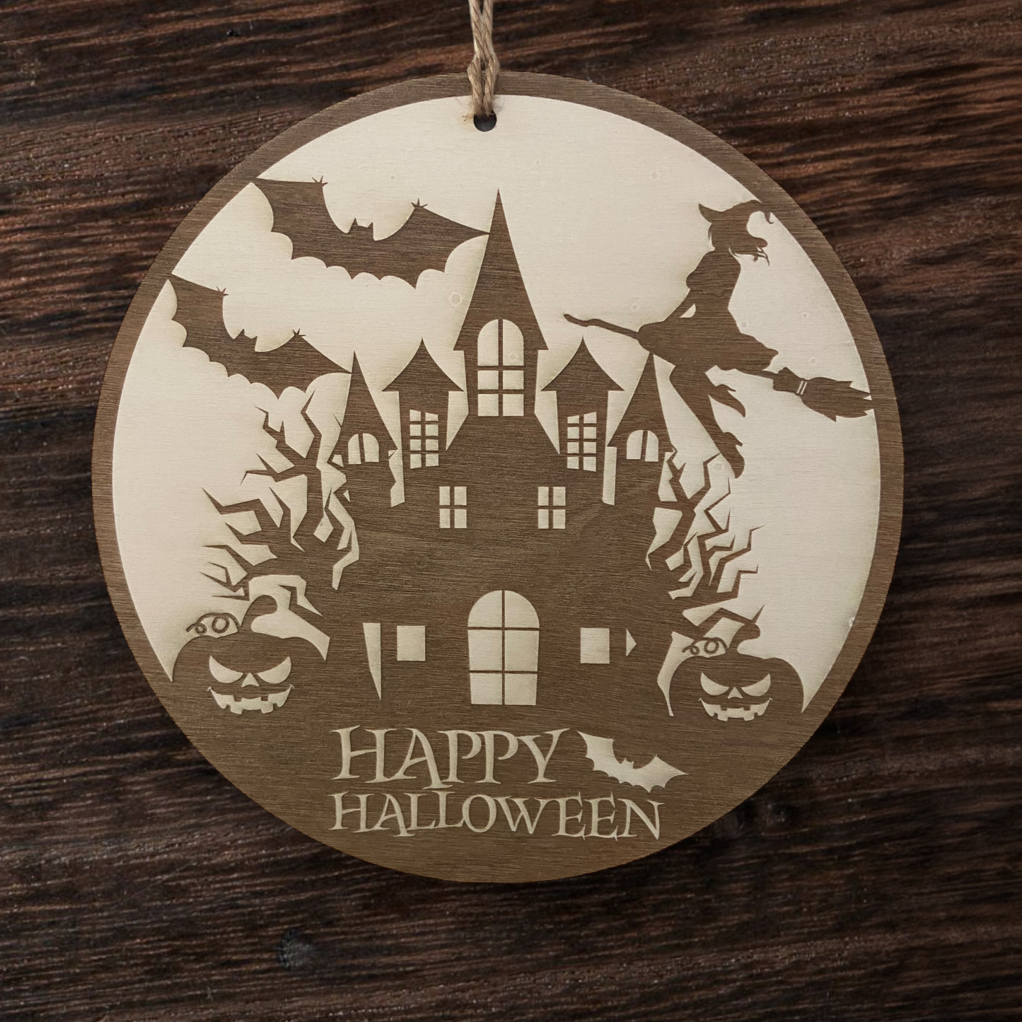 Dekoschild „Haunted House-Happy Halloween“ – 2 Varianten
