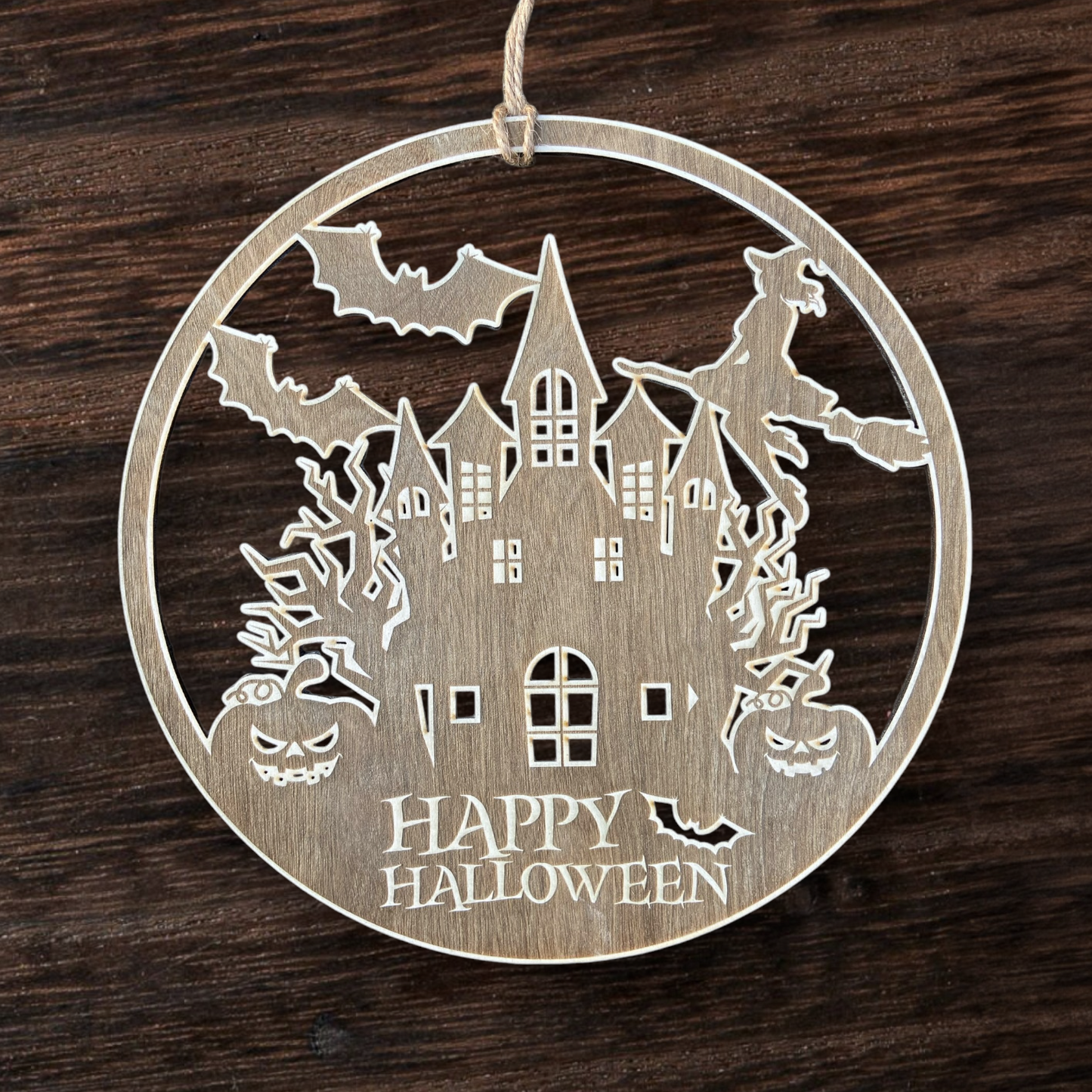 Dekoschild „Haunted House-Happy Halloween“ – 2 Varianten