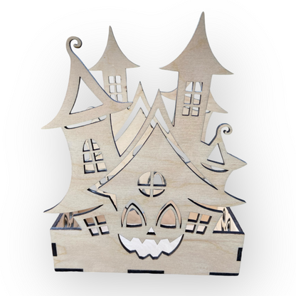 "Horror Candle" Halloween candle holder in wood