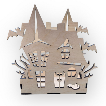 "Horror Candle" Halloween candle holder in wood