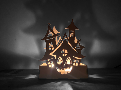 "Horror Candle" Halloween candle holder in wood