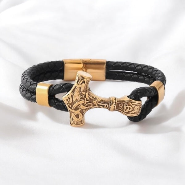Armband "Mjölner Asgard Knot" Läder