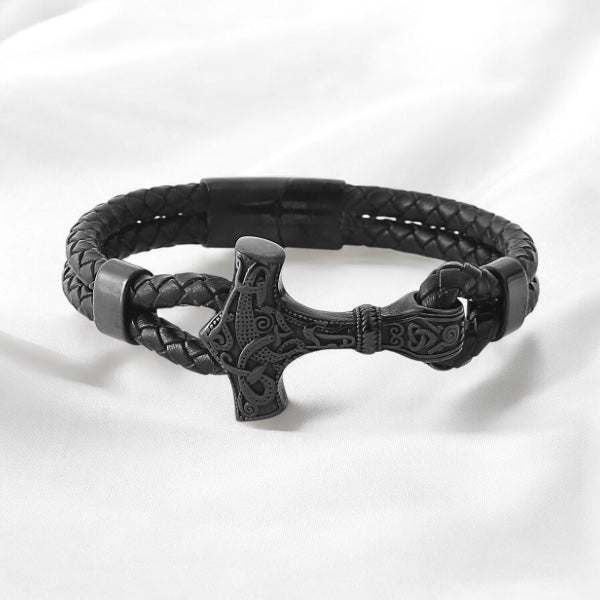 Armband "Mjölner Asgard Knot" Läder