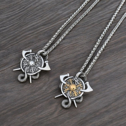 Halsband "Viking Vegvisir Skyddsamulett"