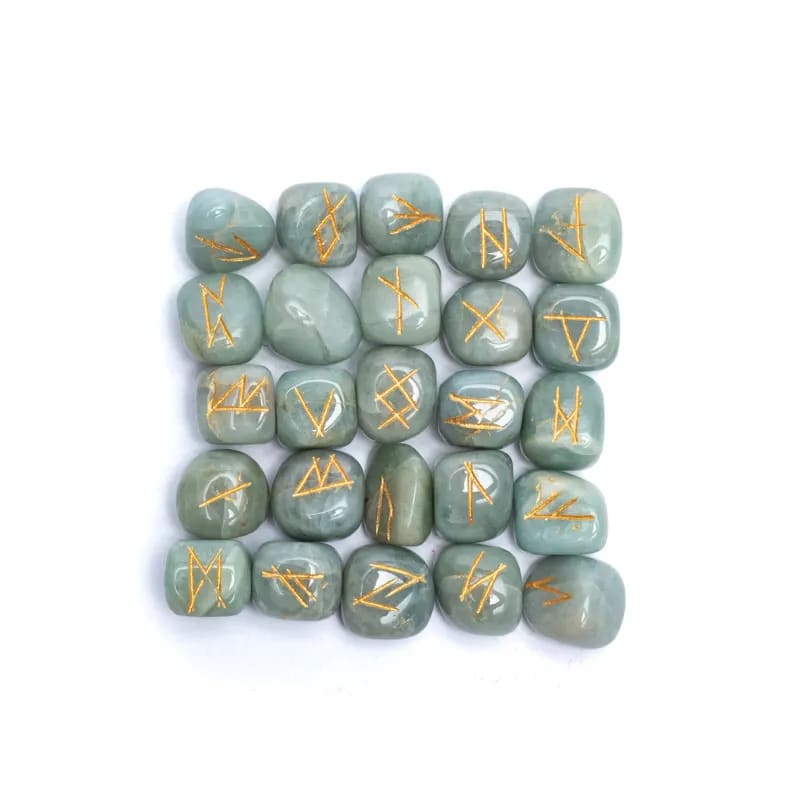 Runes Oracle Set - Aquamarine in Velvet Bag