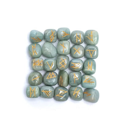 Runes Oracle Set - Aquamarine in Velvet Bag