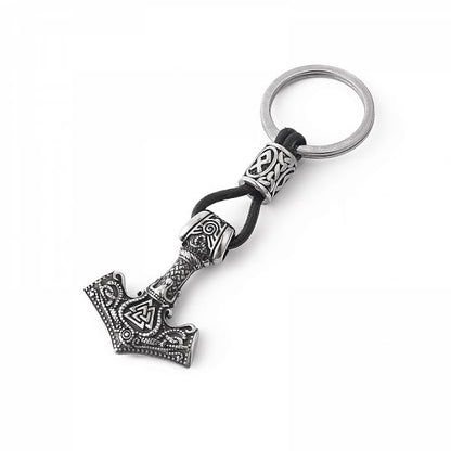 Keychain "Mjölnir Valknut" – Silver Edition