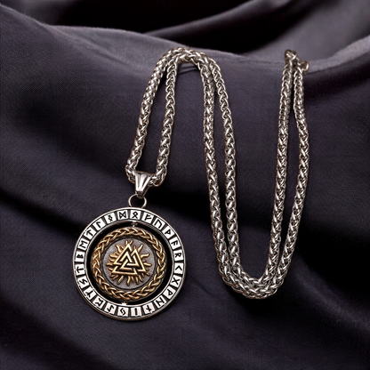 Viking Rotating Necklace – Vegvisir und Valknut-Symbol