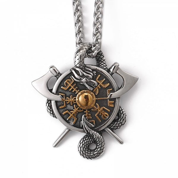 Halsband "Viking Vegvisir Skyddsamulett"